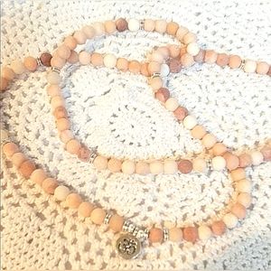 GENUINE 108 Rhodochrosite Buddha Beads Bracelet mala Meditation Reiki 8mm